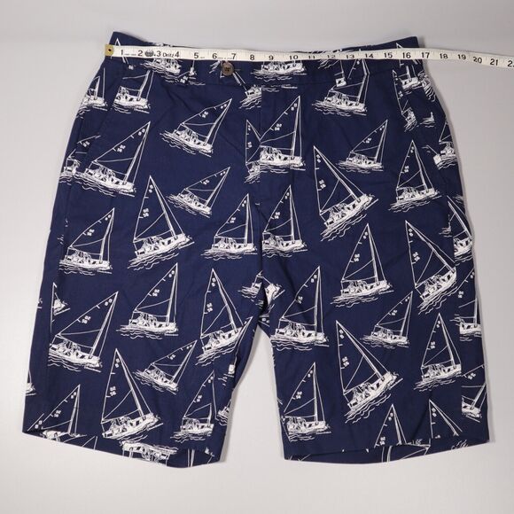 Brooks Brothers Mens 33 Bermuda Shorts Sailing Blue Boats Cotton 11” Inseam - Picture 5 of 7